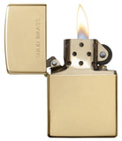Engaveable | "Solid Brass" High Polish Brass Zippo Lighter.