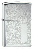 Engravable | Venetian High Polished Chrome Zippo Lighter.