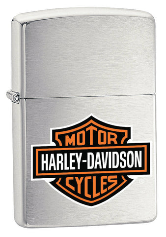 Engravable | Brushed Chrome Harley Davidson Zippo lighter.