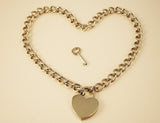 Engravable | Heart shaped lock choker chain.