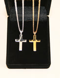 Engravable | Cross necklace with sealed compartment.