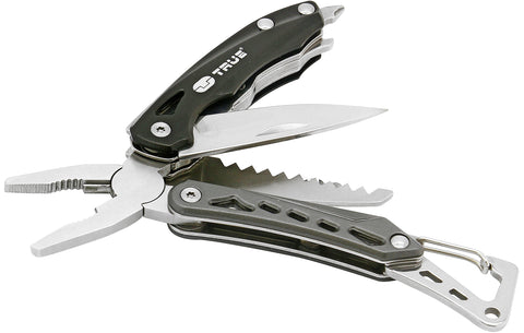 Engravable | Seven - a reliable compact Multi Tool by True Utility. 9 Tools.