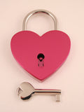 Engraveable| Metallic Pink Single Heart Love Lock