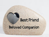 Engraveable | "Best Friend" Memorial Stone with Heart plate.
