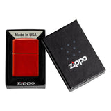 Engravable | Metallic Anodised Red Matte Zippo Lighter.