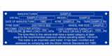 Pre 30 June 2023 | Durable Blue Compliance plate for used imported trailer.
