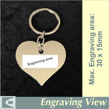 Engraved heart keyring
