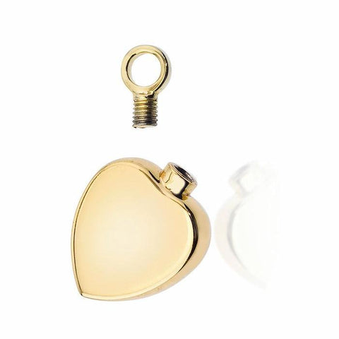 Engraved | S/Steel Gold Heart Cremation pendant.