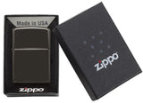 Engravable | Ebony (High polish black) Zippo Lighter.
