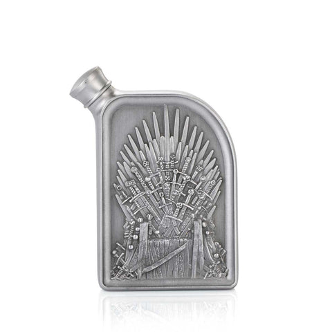 Engraveable GoT | Iron Throne Hip Flask | Royal Selangor Pewter