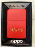 Engravable | Red Matte Zippo Lighter.