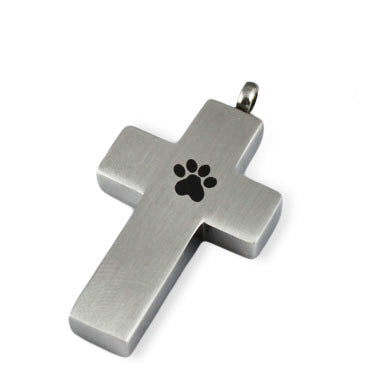 Engraved | Pet Paw Cross Keepsake pendant.