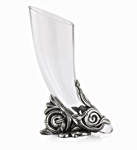Engraveable | Sinuous serpents base wrapped around a Lewis Drinking Horn | Royal Selangor.