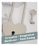 Engravable | Single Chrome Love Lock Long neck.