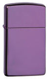 Engravable | Slim High Polish Purple Zippo Lighter.