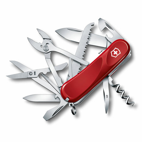 Engraveable | Victorinox Evolution S52 (Red) with two grip scale.