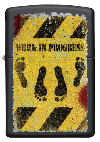 Engravable | Feet Hazard- Work in Progress Zippo