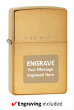solid brass brushed brass zippo