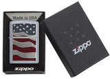 Engravable | Diamond Plate USA Flag Zippo